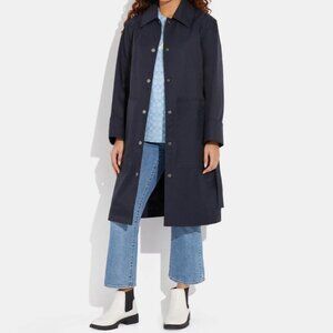 NWT Coach Overcoat Trench Large Midnight Blue